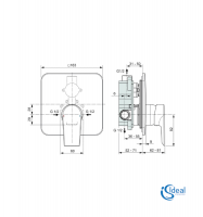 MEDIDAS MONOMANDO DUCHA EMPOTRADO EDGE IDEAL STANDARD